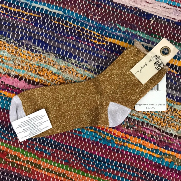 Free People Accessories - NWT Free People after hours gold and silver socks